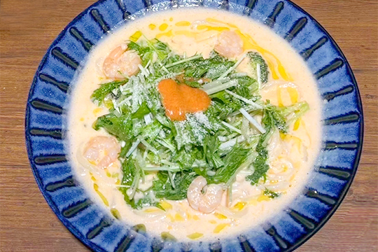 明太子と海老のクリームうどん