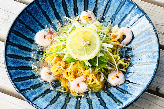 レモンと海老の冷し拉麺